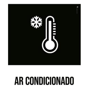 Imagem de Kit 5 Placa Acm Desenho Ar Condicionado 18X23 - Sinalizo