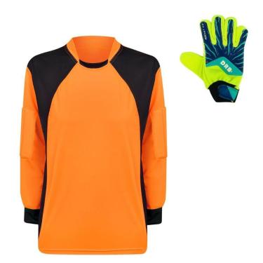 Imagem de Kit Camisa de Goleiro Infantil Acolchoada + Luva DRB-Unissex