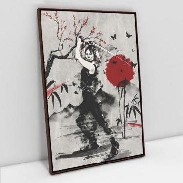 Imagem de Quadro Decorativo Mulher Samurai em tela Canvas - TaColado, 90 x 60cm