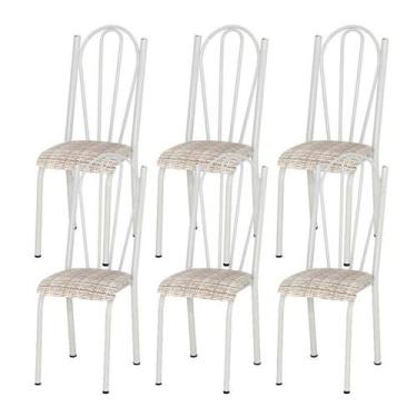 Imagem de Kit 06 Cadeiras Tubular Branca 021 Assento Rattan - Artefamol, Branca 