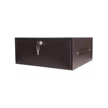 Imagem de Caixa Mini Rack Organizador Preta Horizontal Gabinete A125 - Ipec
