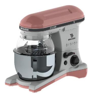 Imagem de Batedeira Planetária Eclair BP-500 Bivolt Rosa - Braesi, Bivolt