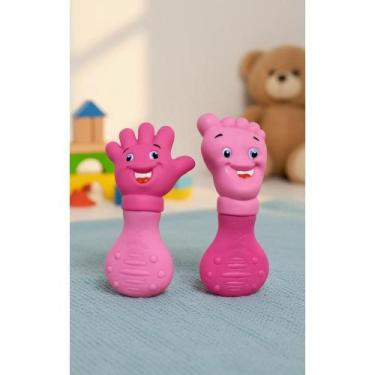 Imagem de Mordedor Bebê Rosa Mãozinha e Pezinho Alívio Dentinho - Congratulation