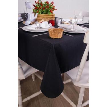 Imagem de Toalha de Mesa Retangular em Oxford Preto, 1,40 x 2,50