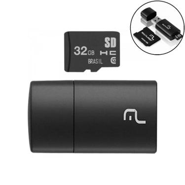 Imagem de Leitor de Cartão USB e SD 32GB com Taxa Até 480 Mb-s Preto Multilaser 32GB