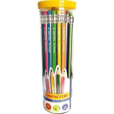 Imagem de Lápis Preto Triangular Tristar POP 2B com Borracha Pote com 48 - Compa