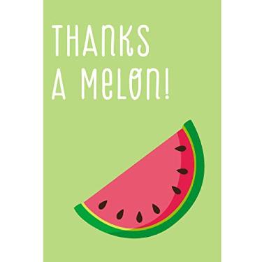 Imagem de Tree-Free Greetings Cartões de agradecimento com envelopes correspondentes para casamento, chá de bebê, formatura, 10 x 15 cm, conjunto de 12, Thanks a Melon (TK30404)