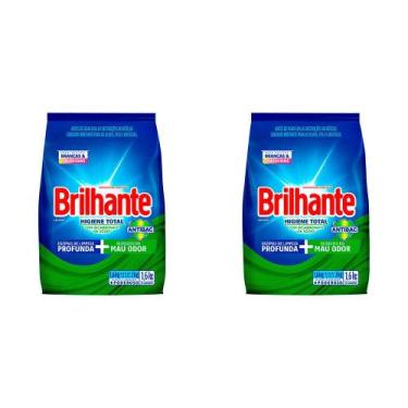 Imagem de Kit 2 Und Detergente Brilhante Pó Higiene Total 1,6Kg