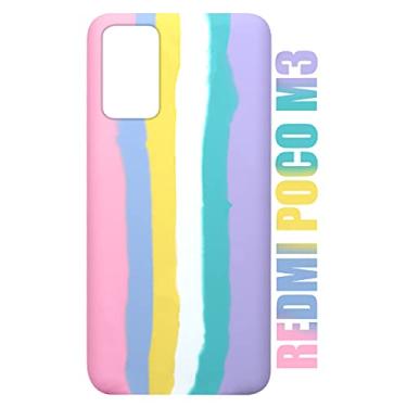 Imagem de Capa Capinha Case Silicone Aveludada Arco-íris Candy Xiaomi Poco M3 6.53