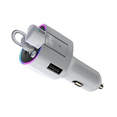 Imagem de Fone de Ouvido Sem Fio, Fones de Ouvido Design de Uso Duplo para Carro (Branco)