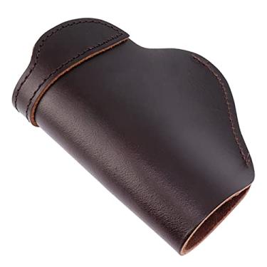 Imagem de Bolsa de transporte de cintura externa de couro, design oculto, fácil de usar, amplamente utilizado, durável para viagens, Tan