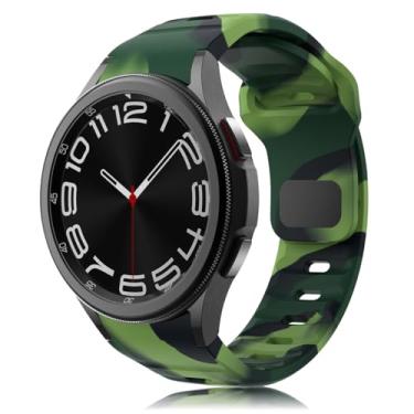 Imagem de Pulseira resistente sem lacunas para Samsung Galaxy Watch 6 5 4 de 44 mm e 40 mm/Galaxy Watch 6 Classic de 47 mm e 43 mm/Watch 5 Pro de 45 mm/Watch 4 Classic de 46 mm e 42 mm, pulseira de silicone