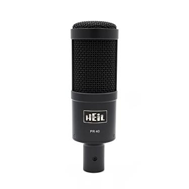 Imagem de Microfone dinâmico Heil PR 40 para transmissão, podcast, gravação e transmissão, microfone XLR para música ao vivo, resposta de frequência ampla, som suave, rejeição de ruído traseiro superior e durável – preto