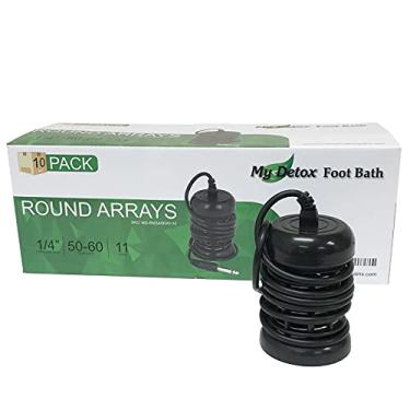 Imagem de My Detox Foot Bath Arranjo de limpeza iônico de aço inoxidável Detox Aqua Array para máquinas de limpeza de spa de pés de desintoxicação iônica com plugue padrão de 1/10.2 cm - preto (redondo - pacote