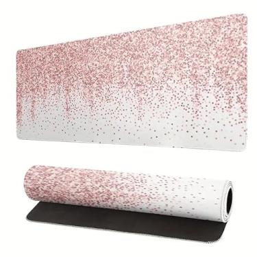 Imagem de Teclado e mouse pad antiderrapante para jogos grande/GG colorido para casa e escritório (branco))