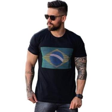 Imagem de Camisa Volar Algodão Slim Fit Seleção Brasileira Camiseta Brasil Mapa Relevo Masculina-Masculino