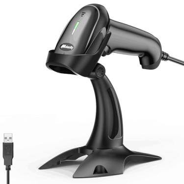 Imagem de Alacrity Scanner de código de barras 1D 2D com suporte ajustável, leitor de código de barras QR, mãos livres, USB, com fio, Plug and Play, digitalização automática disponível, leitor de código de