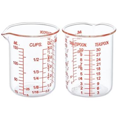 Imagem de Ackers BORO3.3 - Copo Medidor de Vidro Borossilicato Alto - Bico em Forma de V, 150 ml (141.7 g) - Pacote com 2 Peças Transparentes