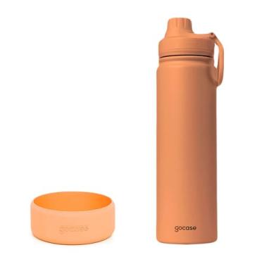 Imagem de Gocase Kit de Garrafa Térmica Para Água Fresh 650ml + Base de Silicone (Laranja)