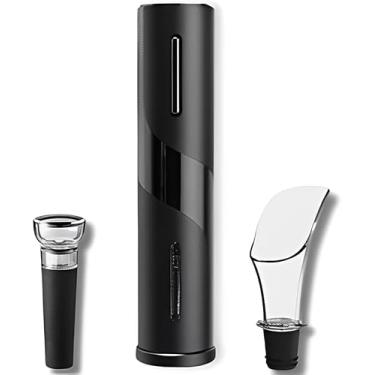 Imagem de Kit Abridor de Vinhos, Elétrico Automático, Saca-Rolha a Pilha, Portátil e Rápido, Prático e Versátil Acessório Cozinha para Amantes de Vinho, Rolha a Vácuo e Derramador, Cortador de Lacre
