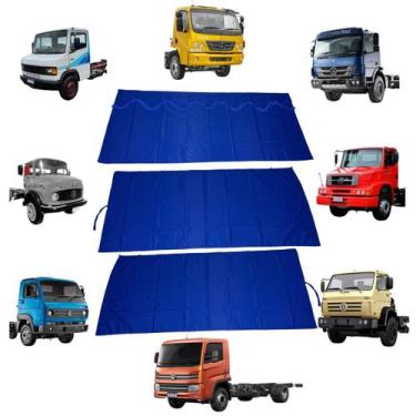 Imagem de Cortina Cetim Caminhão c/ 3 Pçs Volks/ Mercedes Cabine Peq - JCS Acess