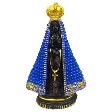 Imagem de Nossa Senhora Aparecida Com Perolas Azul 20Cm - Meerchi