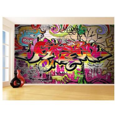 Imagem de Papel De Parede 3D Arte Graffiti Mural Grafite 3,5M Tra92 - Você Decor