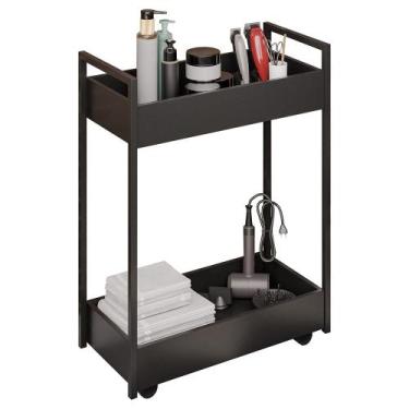 Imagem de Carrinho Auxiliar para Salão de Beleza Industrial Sara M24 Preto/Preto