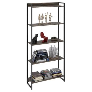 Imagem de Estante Livreiro Dynamica Industrial 80cm 5 Prateleiras C08 Carvalho D