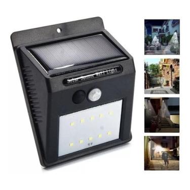Imagem de Luz De Parede Led Energia Solar iluminação Sensor presença Prova D'águ