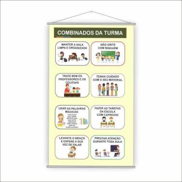 Imagem de Banner Pedagógico Escolar Combinados da Turma 120x65cm - Plimshop