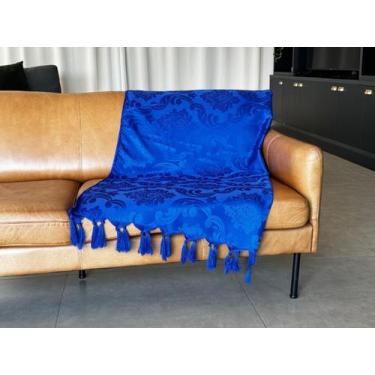 Imagem de Manta Xale Para Sofá 2,30 X 1,40 Tecido Jacquard com Franja  Decorame,