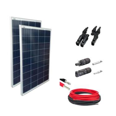 Imagem de Kit Painel Placa Energia Solar 2x60Wp e Mc4 Home Camping - Resun