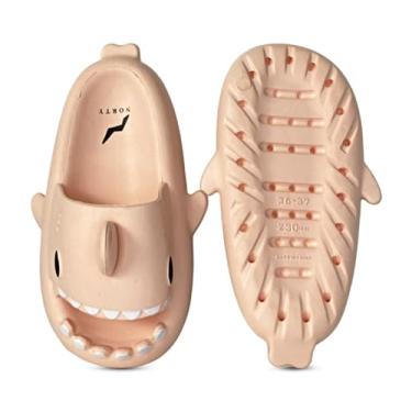 Imagem de NORTY Chinelo masculino feminino unissex leve com tubarão, rosa, 9.5-10