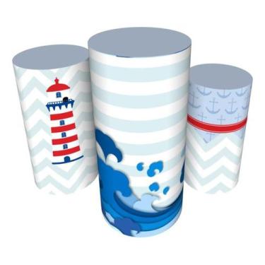 Imagem de Trio Capas De Cilindro C/ Elástico Ursinho Marinheiro - Fadrix