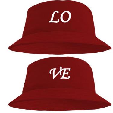 Imagem de Kit Casal Chapéu Bucket Hat Estampado Love - MP Moda Masculina, Único,