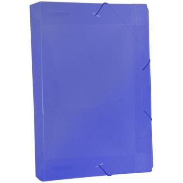 Imagem de Pasta ABA Elástica Plástica Ofício 55MM Azul - Pacote com 10 Unidades 