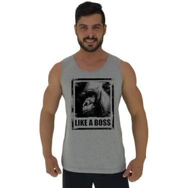 Imagem de Regata Clássica Masculina MXD Conceito Monkey Like A Boss, EGG, Cinza