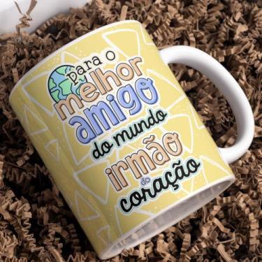 Imagem de Caneca Porcelana Para  o Melhor amigo do Mundo Irmão do Coração Est.7 