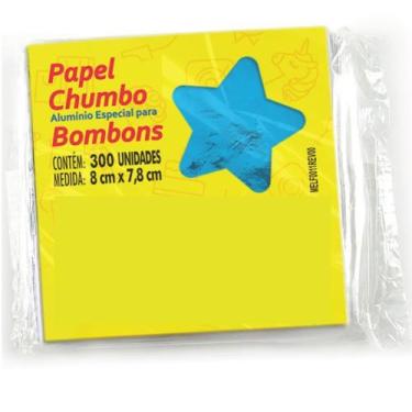 Imagem de Papel Chumbo para Bombom e Trufa 8x7,8cm 300 Unidades - Lucky Fest, Az