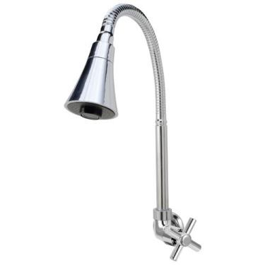 Imagem de Torneira Gourmet Flexível Cozinha Parede Cone Cromada C62 - TFC