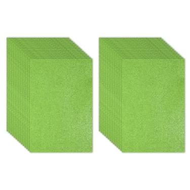 Imagem de PATIKIL Folha de espuma vinílica acetinada brilhante verde grama 11,8 x 7,9 polegadas 2 mm de espessura com adesivo traseiro brilhante EVA Glitter feltro para projetos de artesanato DIY, 30 peças
