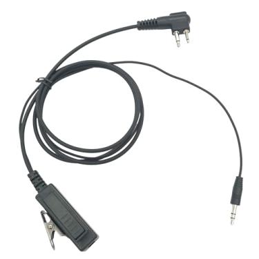 Imagem de Pdflie Cabo Push-to-Talk M1 com adaptador fêmea de 3,5 mm, microfone PTT para rádio Motorola de 2 pinos conectando-se a fones de ouvido de 3,5 mm