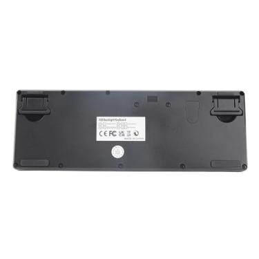 Imagem de Teclado RGB, Interface Compacta Type C, Teclado Com Fio, Sensação Mecânica, 61 Teclas, Plug and Play, Ergonômico para Negócios (Preto)