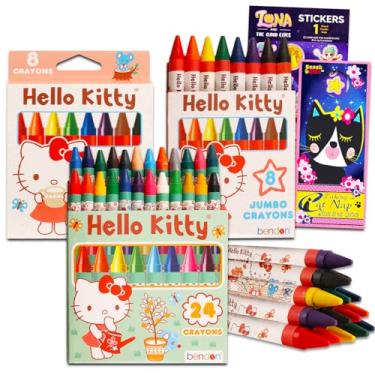 Imagem de Hello Kitty Giz de cera jumbo para meninas de 1 a 3 anos - Pacote com giz de cera grand...