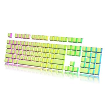 Imagem de HK GAMING Conjunto de teclas Pudding | Conjunto de teclas PBT Doubleshot | Conjunto completo de teclas de perfil OEM 112 | ANSI US-Layout | para teclado mecânico | Compatível com Cherry MX, Gateron