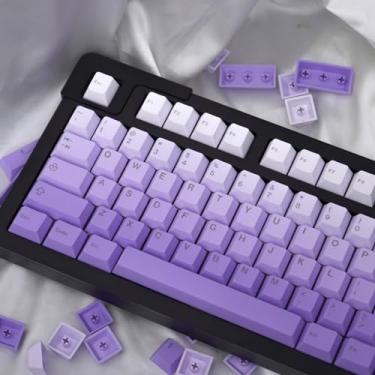 Imagem de Conjunto de teclas gradientes com 125 teclas Cherry Profile Dye Sub PBT para teclado mecânico 61/64/87/104/108 Cherry Mx Switches
