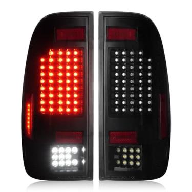 Imagem de Conjunto de luzes traseiras [kit de LED] apto para Ford F150 1997-2003 e F150 Heritage 2004, para F250 F350 Super Duty 1999-2007 (compatível com modelos Fleetside), luz de freio traseira de lanternas