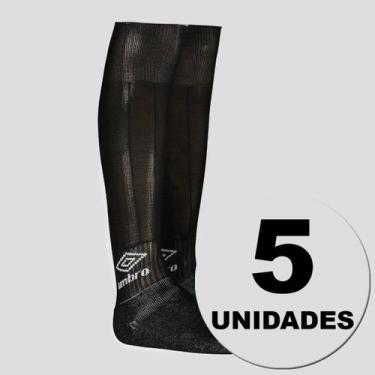 Imagem de Kit 5 Meiões Umbro Classic Preto, 39-43