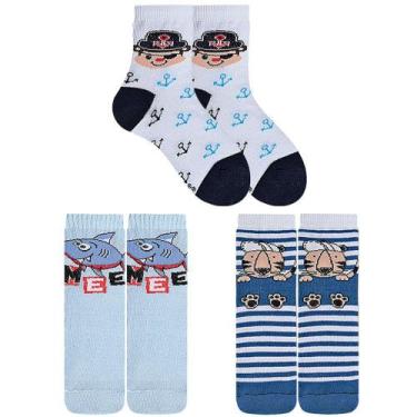 Imagem de Kit de Meia Infantil Divertida 3 Pares - Meias Sene